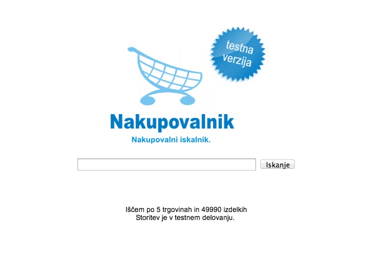 Nakupovalnik main page